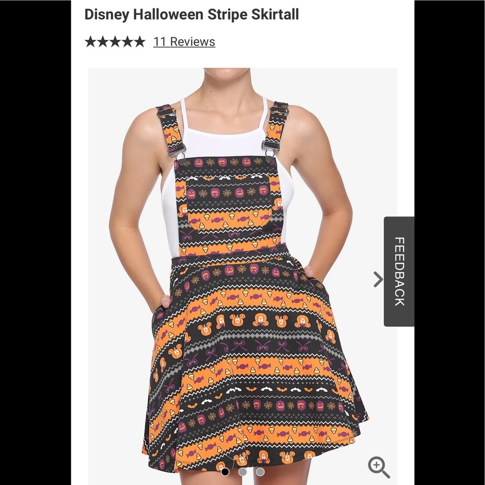 Disney Halloween Stripe Skirtall in Black and Orange with Pink Accents